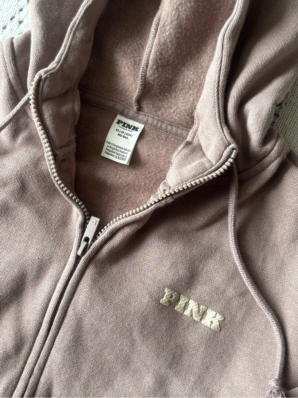 PINK Victoria's Secret Ivy Fleece Campus Zip-Hoodie XS